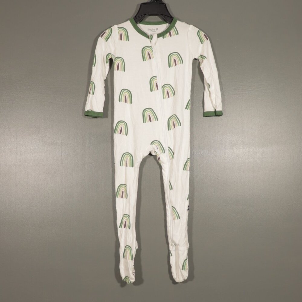 EUC Kyte Baby Green Rainbow Footie Size 6M-12M - Picture 2 of 9